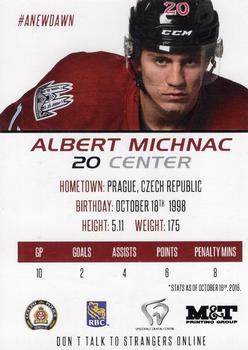 2016-17 Guelph Storm (OHL) Series 1 #NNO Albert Michnac Back