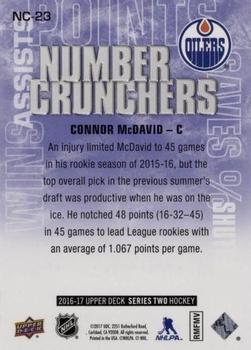 2016-17 Upper Deck - Number Crunchers #NC-23 Connor McDavid Back