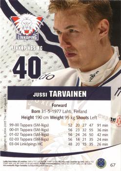 2004-05 SHL Elitset - Gold Parallels #67 Jussi Tarvainen Back