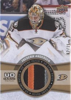 2015-16 Upper Deck - UD Game Patches (Series Two) #GJ-FA Frederik Andersen Front