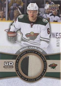 2015-16 Upper Deck - UD Game Patches (Series Two) #GJ-MG Mikael Granlund Front