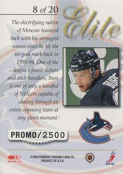 1998-99 Donruss Elite Promo #8 Pavel Bure Back