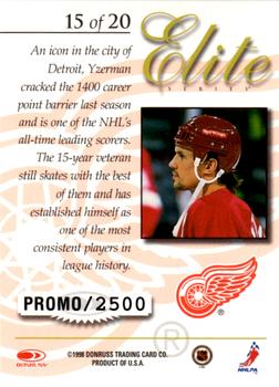 1998-99 Donruss Elite Promo #15 Steve Yzerman Back