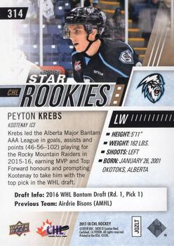 2017-18 Upper Deck CHL - High Gloss #314 Peyton Krebs Back