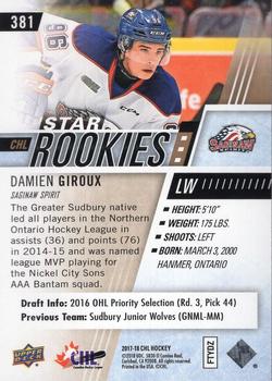 2017-18 Upper Deck CHL - High Gloss #381 Damien Giroux Back