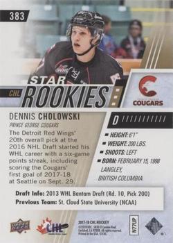 2017-18 Upper Deck CHL - High Gloss #383 Dennis Cholowski Back