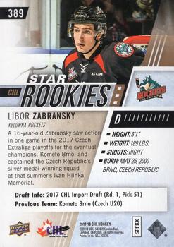 2017-18 Upper Deck CHL - High Gloss #389 Libor Zabransky Back