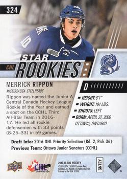 2017-18 Upper Deck CHL - UD Exclusives #324 Merrick Rippon Back
