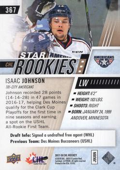 2017-18 Upper Deck CHL - UD Exclusives #367 Isaac Johnson Back