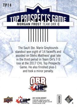 2017-18 Upper Deck CHL - Top Prospects Game #TP14 Morgan Frost Back