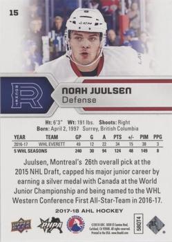 2017-18 Upper Deck AHL - Silver Foil #15 Noah Juulsen Back