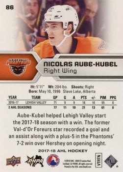 2017-18 Upper Deck AHL - Silver Foil #86 Nicolas Aube-Kubel Back