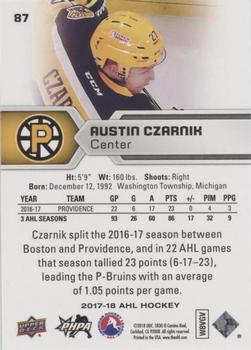 2017-18 Upper Deck AHL - Silver Foil #87 Austin Czamik Back