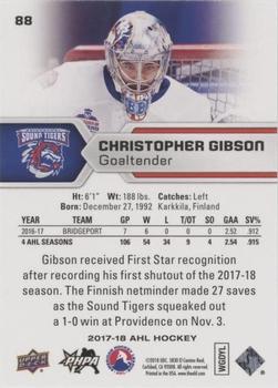 2017-18 Upper Deck AHL - Silver Foil #88 Christopher Gibson Back