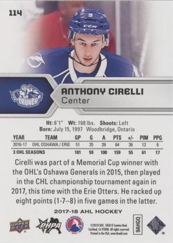 2017-18 Upper Deck AHL - Silver Foil #114 Anthony Cirelli Back