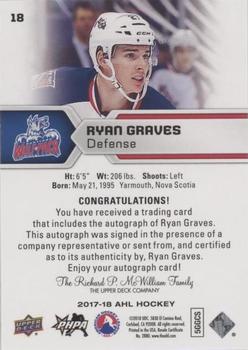 2017-18 Upper Deck AHL - Autographs #18 Ryan Graves Back