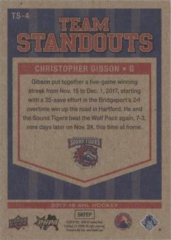 2017-18 Upper Deck AHL - AHL Team Standouts #TS-4 Christopher Gibson Back