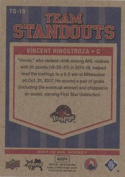 2017-18 Upper Deck AHL - AHL Team Standouts #TS-19 Vincent Hinostroza Back