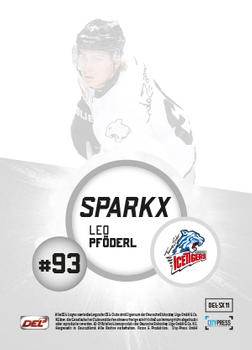 2017-18 Playercards (DEL) - Sparkx #DEL-SX11 Leonhard Pfoderl Back