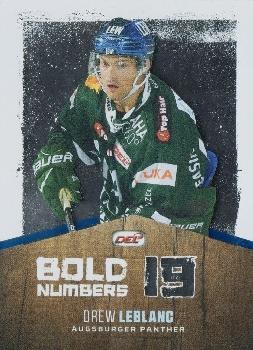 2017-18 Playercards (DEL) - Bold Numbers #DEL-BN01 Drew LeBlanc Front