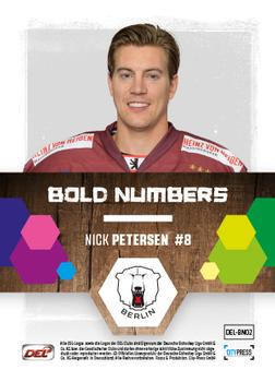 2017-18 Playercards (DEL) - Bold Numbers #DEL-BN02 Nick Petersen Back