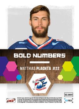 2017-18 Playercards (DEL) - Bold Numbers #DEL-BN09 Matthias Plachta Back