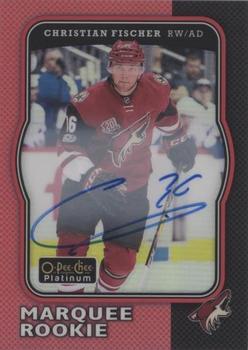 2017-18 O-Pee-Chee Platinum - Retro Red Rainbow Autographs #R-90 Christian Fischer Front