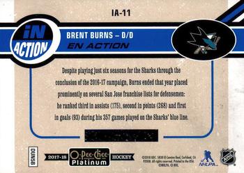 2017-18 O-Pee-Chee Platinum - In Action #IA-11 Brent Burns Back