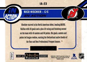 2017-18 O-Pee-Chee Platinum - In Action #IA-23 Nico Hischier Back
