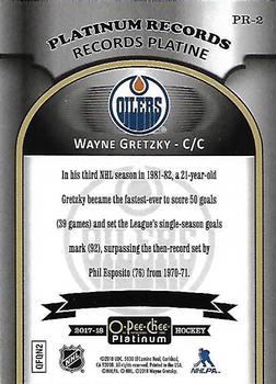 2017-18 O-Pee-Chee Platinum - Platinum Records #PR-2 Wayne Gretzky Back