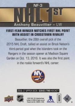 2016-17 Upper Deck - NHL Firsts #NF-3 Anthony Beauvillier Back