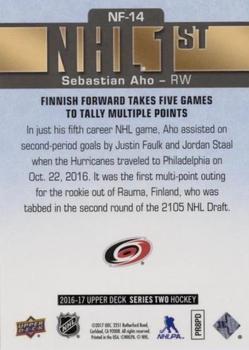 2016-17 Upper Deck - NHL Firsts #NF-14 Sebastian Aho Back