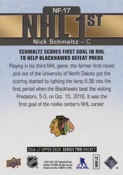 2016-17 Upper Deck - NHL Firsts #NF-17 Nick Schmaltz Back