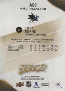 2017-18 Upper Deck MVP - NHL All-Stars #AS-8 Brent Burns Back