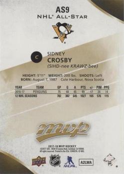 2017-18 Upper Deck MVP - NHL All-Stars #AS-9 Sidney Crosby Back