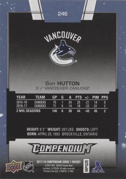 2017-18 Upper Deck Compendium - Blue #246 Ben Hutton Back
