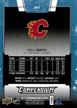 2017-18 Upper Deck Compendium - Blue #641 Mike Smith Back