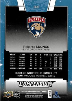 2017-18 Upper Deck Compendium - Blue #695 Roberto Luongo Back