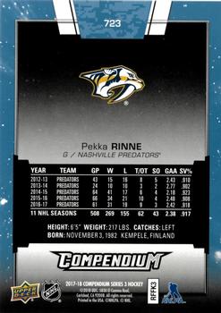 2017-18 Upper Deck Compendium - Blue #723 Pekka Rinne Back