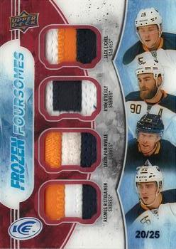 2017-18 Upper Deck Ice - Frozen Foursomes - Red Patches #F4-BUF Jack Eichel/Ryan O'Reilly/Jason Pominville/Rasmus Ristolainen Front