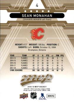 2018-19 Upper Deck MVP #4 Sean Monahan Back