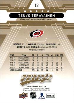 2018-19 Upper Deck MVP #13 Teuvo Teravainen Back
