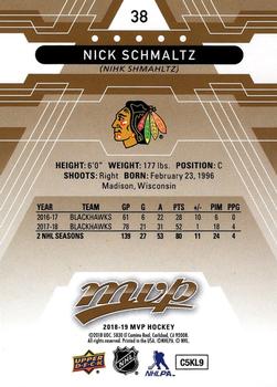 2018-19 Upper Deck MVP #38 Nick Schmaltz Back