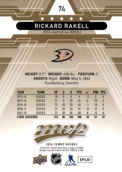 2018-19 Upper Deck MVP #74 Rickard Rakell Back