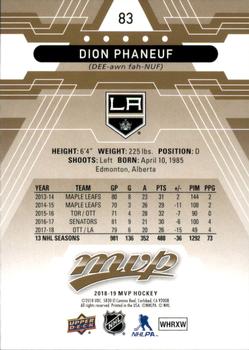2018-19 Upper Deck MVP #83 Dion Phaneuf Back