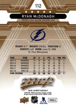 2018-19 Upper Deck MVP #112 Ryan McDonagh Back