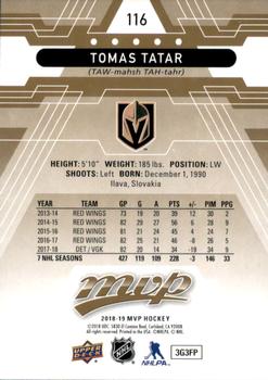 2018-19 Upper Deck MVP #116 Tomas Tatar Back
