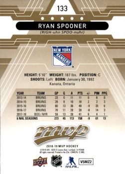 2018-19 Upper Deck MVP #133 Ryan Spooner Back