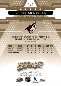 2018-19 Upper Deck MVP #134 Christian Dvorak Back