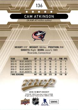 2018-19 Upper Deck MVP #136 Cam Atkinson Back